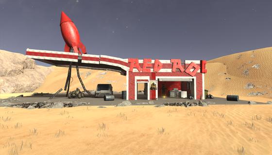 Thumbnail: Red rocket gas station