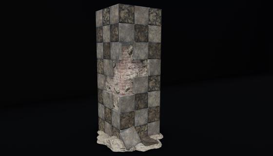 PREFAB tile pillar damaged