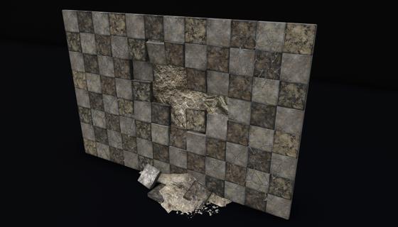 Thumbnail: PREFAB tile wall damaged