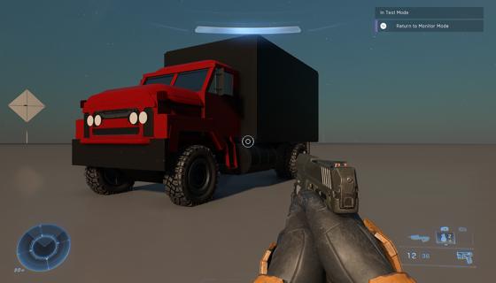 Image: Red black box truck 1