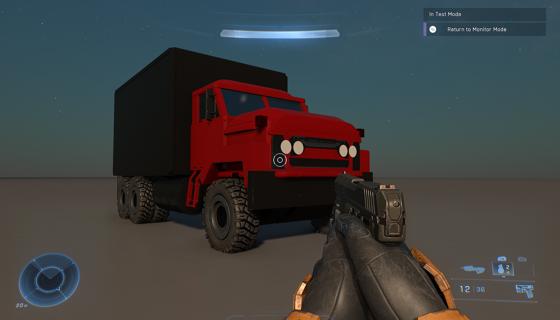 Image: Red Black box truck 2