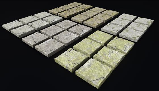 PREFAB stone slab floor set