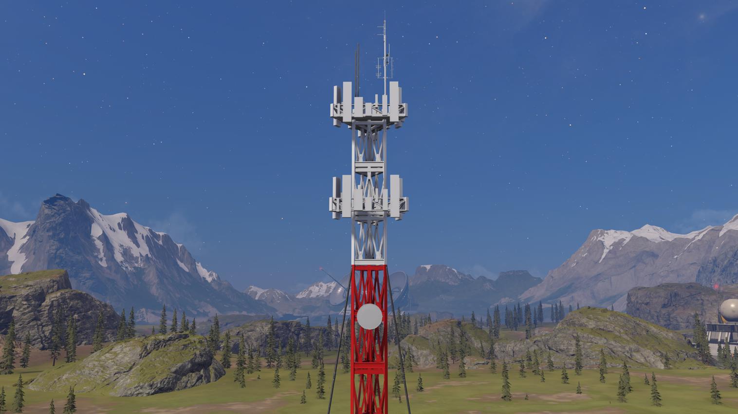 Cell Tower With Cables