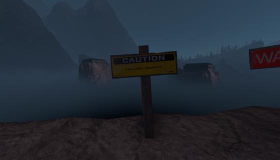Image: Wooden Falling Hazard Sign (3 objects)