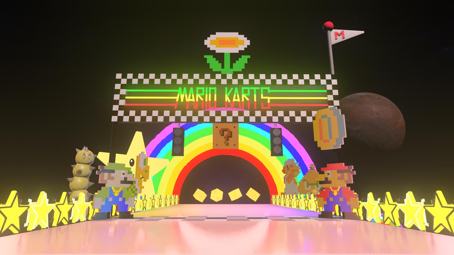 Mario kart- Rainbow road team